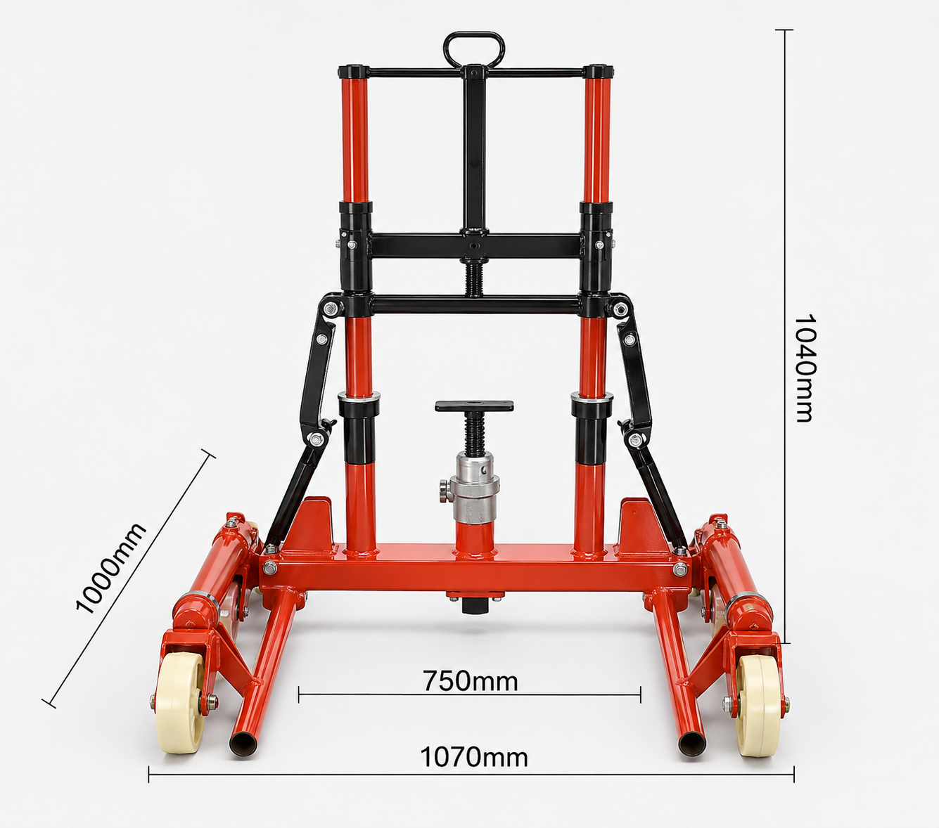 Carretilla elevadora de ruedas tipo ordinario. Capacidad de elevación nominal: 400 kg. Altura de elevación: 200 mm.